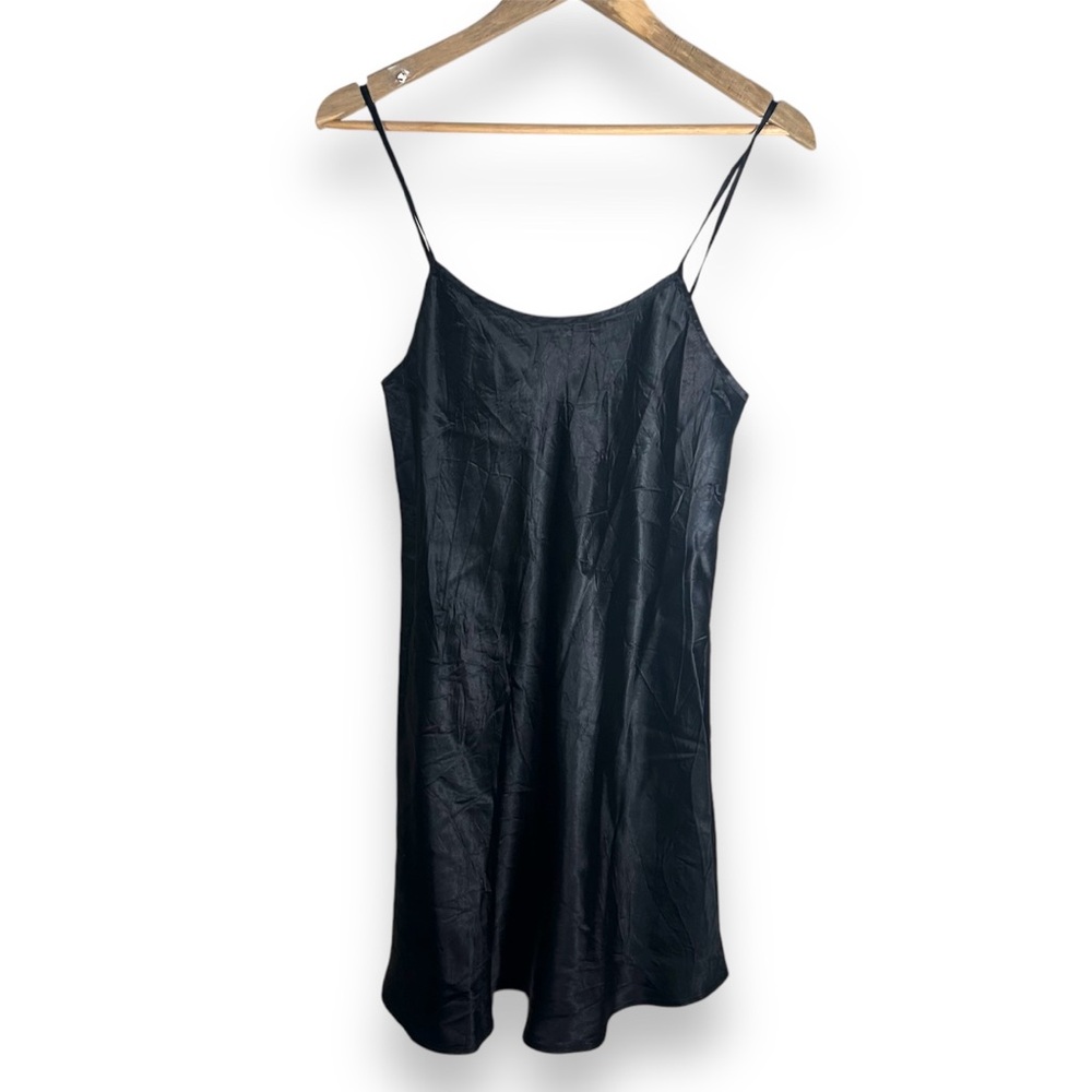 Vintage Nap Black Slip Mini Dress Size Small